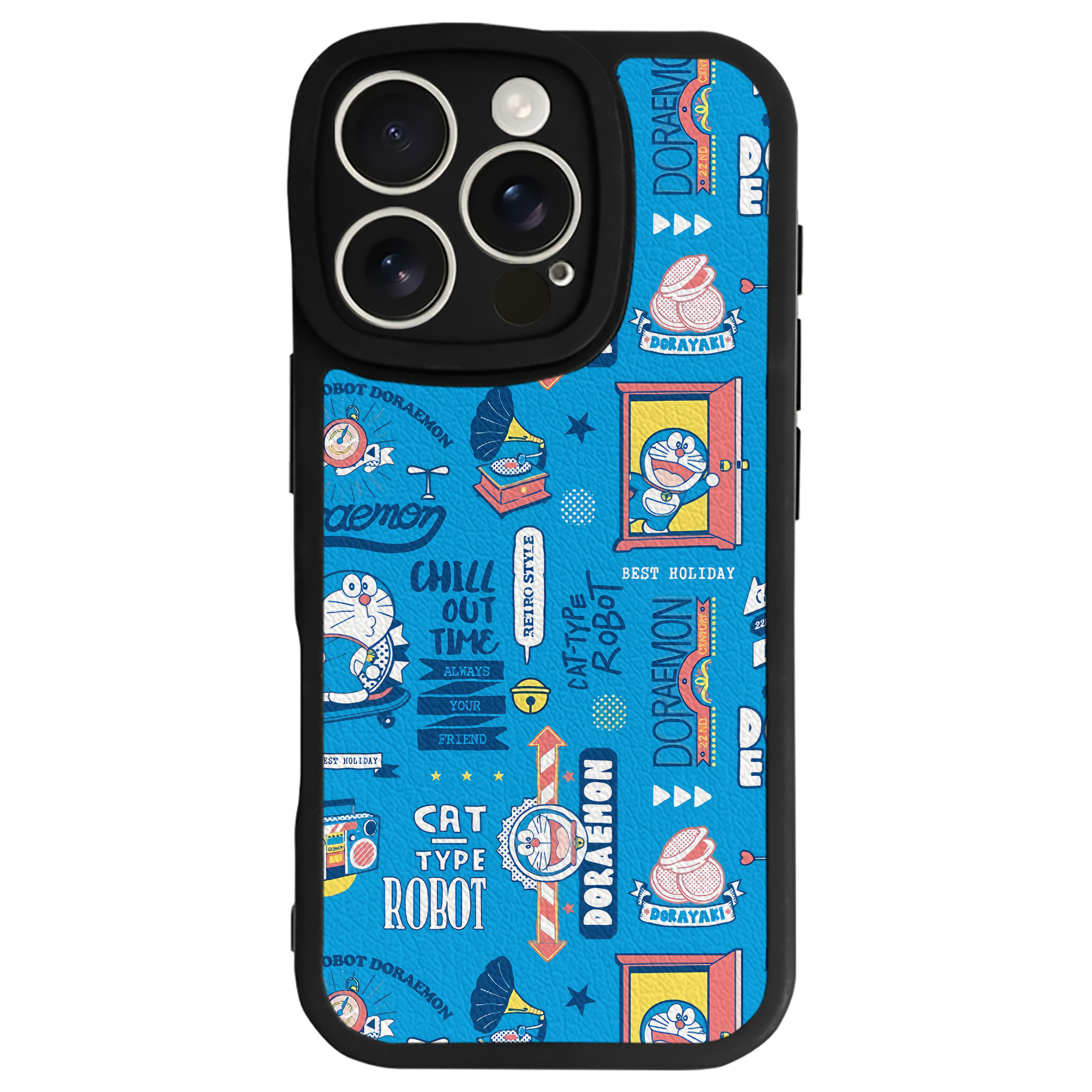 （画像用） ドラえもん Doraemon 【iPhone 16シリーズ対応】シリコンスマホケース（レザー調） 材質：シリコン